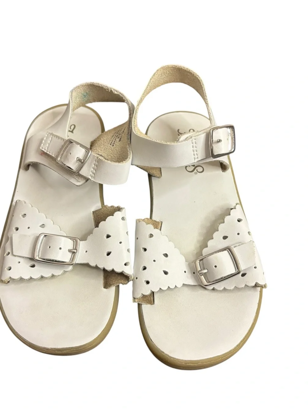 Footmates Ariel White Girls Sandal Leather Size 12 Summer.